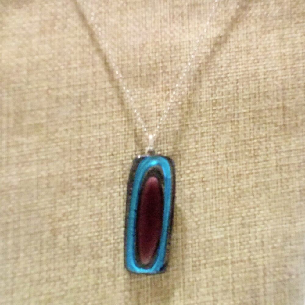 Multi Color Murano Art Glass Pendant Necklace